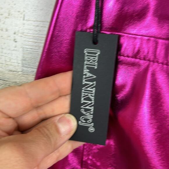 Blank NYC x Free People Women’s 30 Hot Pink Vegan Leather Wide Leg Pants NWT - Picture 6 of 8